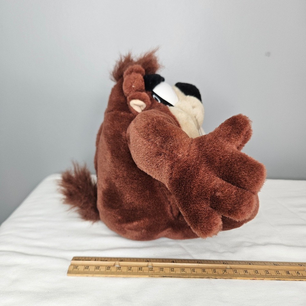 Vtg 1997‎ Looney Tunes Taz Tasmanian Devil Shakes Talks Plush Play By Play 10" - Picture 6 of 9